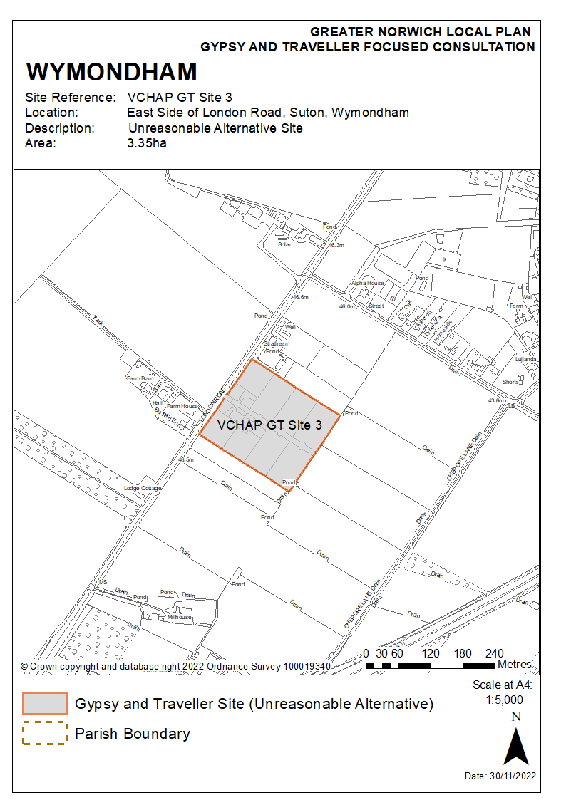 VCHAP Site 3, Land off London Road, Suton, Wymondham GNLP